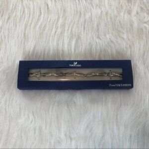 Swarovski Bracelet New Original Box Stamped SWAROVSKI Silvertone Clear Crystal
